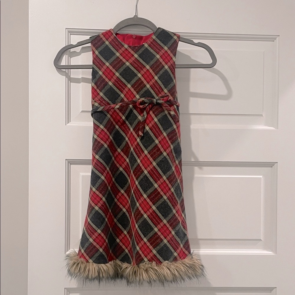 Helena Red and Gray Plaid Dress Sz 5